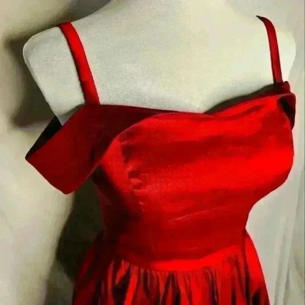 B. Smart red formal high low gown 3/4